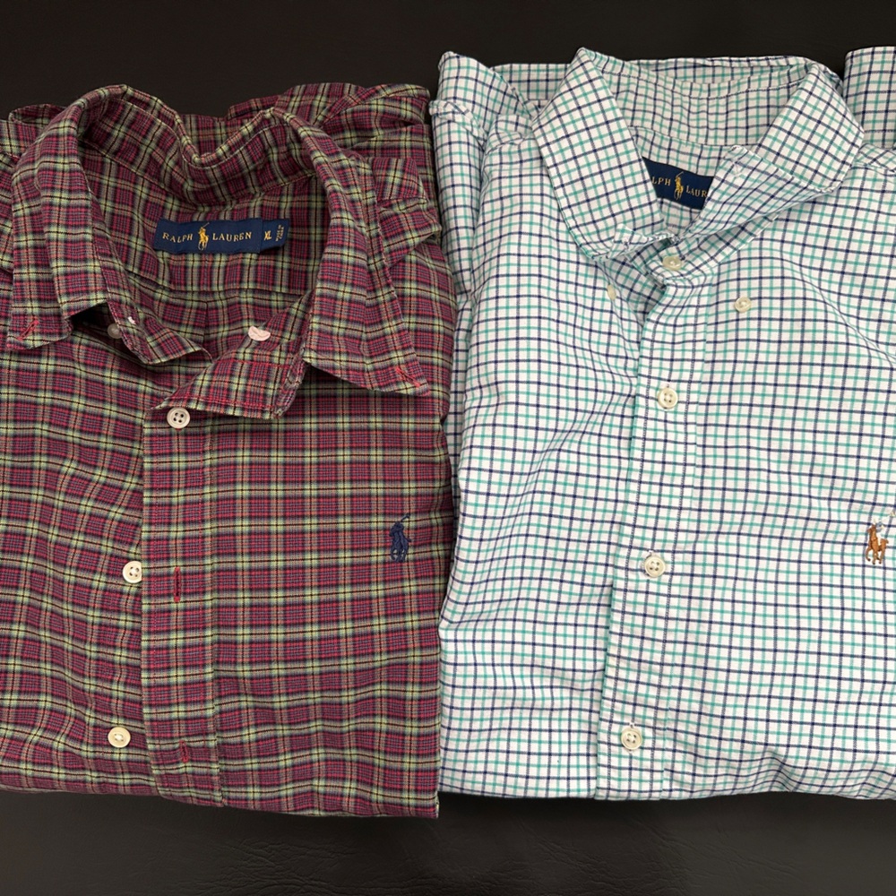 Ralph Lauren Men’s Shirt Size Xl with stripes Long Sleeve Pair of 2